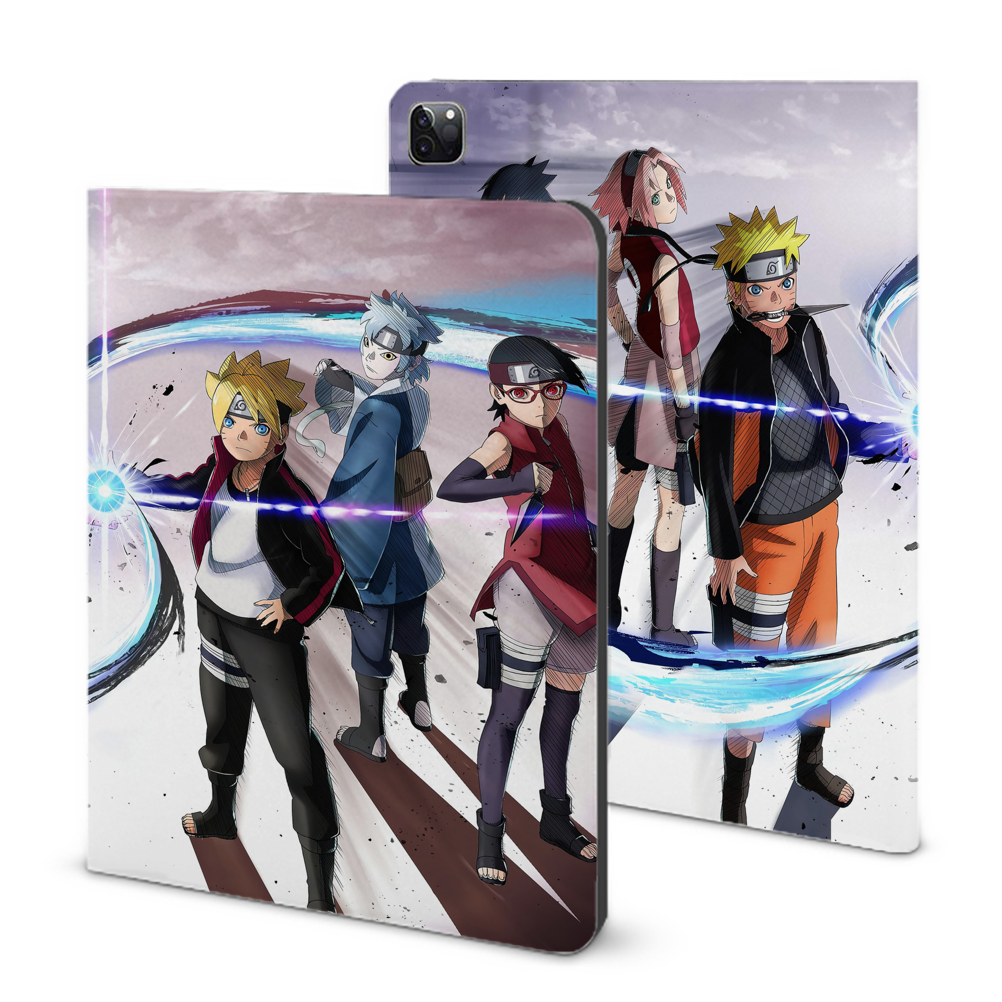 （画像用） NARUTO -ナルト- NARUTO -ナルト- 疾風伝 IPad ケース ブック型 PUレザー TPU 耐衝撃 軽量 薄型 ペン収納なし 全面保護 IPad 各モデル対応
